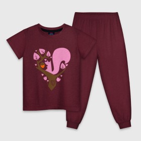 Детская пижама хлопок с принтом Белочка , 100% хлопок |  брюки и футболка прямого кроя, без карманов, на брюках мягкая резинка на поясе и по низу штанин
 | Тематика изображения на принте: белка | ветка | дерево | дуб | желудь | милый | сердце