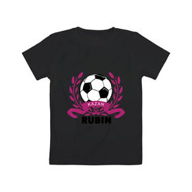 Детская футболка хлопок с принтом ФК Рубин , 100% хлопок | круглый вырез горловины, полуприлегающий силуэт, длина до линии бедер | rubin | венок | казань | мяч | рубин | спорт | фк | футбол | футбольный клуб
