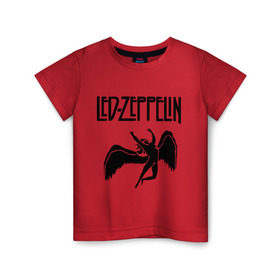 Детская футболка хлопок с принтом Led Zeppelin , 100% хлопок | круглый вырез горловины, полуприлегающий силуэт, длина до линии бедер | led zeppelin