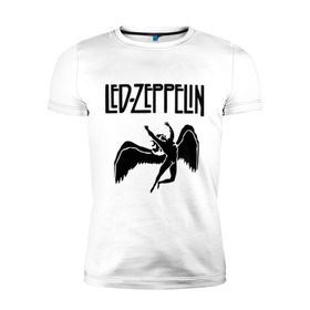 Мужская футболка премиум с принтом Led Zeppelin , 92% хлопок, 8% лайкра | приталенный силуэт, круглый вырез ворота, длина до линии бедра, короткий рукав | led zeppelin
