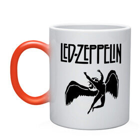 Кружка хамелеон с принтом Led Zeppelin , керамика | меняет цвет при нагревании, емкость 330 мл | Тематика изображения на принте: led zeppelin