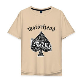 Мужская футболка хлопок Oversize с принтом Motorhead ace of spades , 100% хлопок | свободный крой, круглый ворот, “спинка” длиннее передней части | motorhead