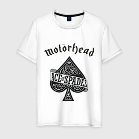 Мужская футболка хлопок с принтом Motorhead ace of spades , 100% хлопок | прямой крой, круглый вырез горловины, длина до линии бедер, слегка спущенное плечо. | motorhead