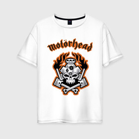 Женская футболка хлопок Oversize с принтом Motorhead , 100% хлопок | свободный крой, круглый ворот, спущенный рукав, длина до линии бедер
 | motorhead