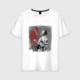 Женская футболка хлопок Oversize с принтом Фредди , 100% хлопок | свободный крой, круглый ворот, спущенный рукав, длина до линии бедер
 | queen | меломанам | музыка | рок | фрэдди меркьюри