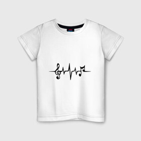 Детская футболка хлопок с принтом heartbeatmusic , 100% хлопок | круглый вырез горловины, полуприлегающий силуэт, длина до линии бедер | music | музыка | нота