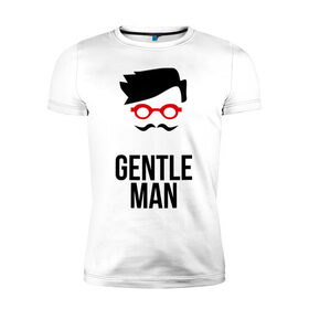 Мужская футболка премиум с принтом Gentleman , 92% хлопок, 8% лайкра | приталенный силуэт, круглый вырез ворота, длина до линии бедра, короткий рукав | 