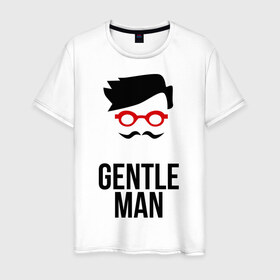 Мужская футболка хлопок с принтом Gentleman , 100% хлопок | прямой крой, круглый вырез горловины, длина до линии бедер, слегка спущенное плечо. | 