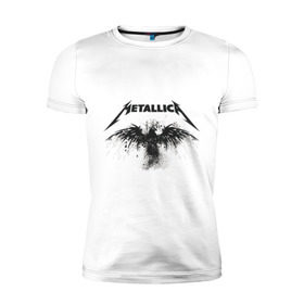 Мужская футболка премиум с принтом Metallica , 92% хлопок, 8% лайкра | приталенный силуэт, круглый вырез ворота, длина до линии бедра, короткий рукав | metallica | музыка | рок