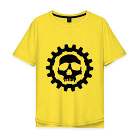 Мужская футболка хлопок Oversize с принтом Череп в стиле стим панк , 100% хлопок | свободный крой, круглый ворот, “спинка” длиннее передней части | скелет