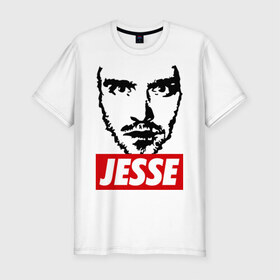 Мужская футболка премиум с принтом Breaking Bad - Jesse Pinkman , 92% хлопок, 8% лайкра | приталенный силуэт, круглый вырез ворота, длина до линии бедра, короткий рукав | Тематика изображения на принте: breaking bad | jesse pinkman | сериалы