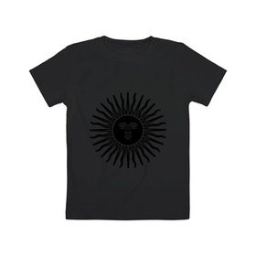 Детская футболка хлопок с принтом Солнечный диск , 100% хлопок | круглый вырез горловины, полуприлегающий силуэт, длина до линии бедер | Тематика изображения на принте: солнечный диск | солнце | солнышко | ярило