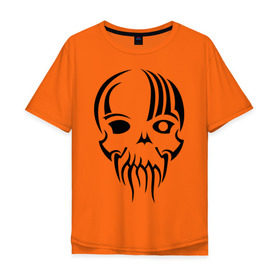 Мужская футболка хлопок Oversize с принтом Ктулху череп , 100% хлопок | свободный крой, круглый ворот, “спинка” длиннее передней части | ctulhu | lovecraft | говард | ктулху | лавкрафт | череп