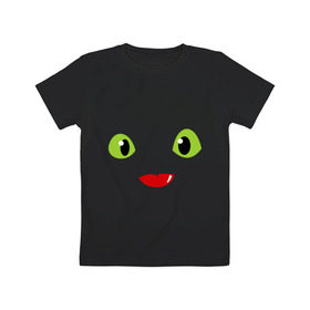 Детская футболка хлопок с принтом Toothless Dragon , 100% хлопок | круглый вырез горловины, полуприлегающий силуэт, длина до линии бедер | dragon | toothless | train | беззубик | дракон | как приручить дракона