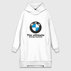 Платье-худи хлопок с принтом BMW The ultimate driving machine ,  |  | Тематика изображения на принте: bmw | driving | machine | ultimate | бмв