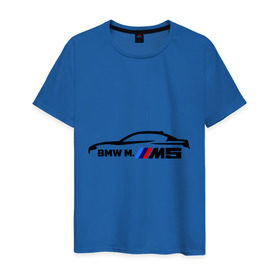 Мужская футболка хлопок с принтом BMW M5 , 100% хлопок | прямой крой, круглый вырез горловины, длина до линии бедер, слегка спущенное плечо. | bmw | m5 | автомобиль | бмв | м5