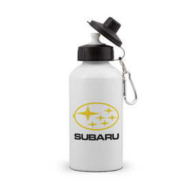 Бутылка спортивная с принтом Subaru Logo , металл | емкость — 500 мл, в комплекте две пластиковые крышки и карабин для крепления | logo | subaru | автомобиль | логотип | марка | субару