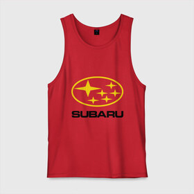 Мужская майка хлопок с принтом Subaru Logo , 100% хлопок |  | logo | subaru | автомобиль | логотип | марка | субару