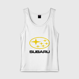 Женская майка хлопок с принтом Subaru Logo , 95% хлопок, 5% эластан |  | logo | subaru | автомобиль | логотип | марка | субару