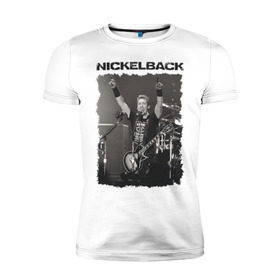 Мужская футболка премиум с принтом Nickelback , 92% хлопок, 8% лайкра | приталенный силуэт, круглый вырез ворота, длина до линии бедра, короткий рукав | nickelback | альтернативный | рок | хард