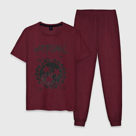 Мужская пижама хлопок с принтом Whitechapel , 100% хлопок | брюки и футболка прямого кроя, без карманов, на брюках мягкая резинка на поясе и по низу штанин
 | Тематика изображения на принте: deathcore | whitechapel | дэткор | метал