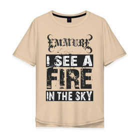 Мужская футболка хлопок Oversize с принтом Emmure Deathcore , 100% хлопок | свободный крой, круглый ворот, “спинка” длиннее передней части | Тематика изображения на принте: deathcore | emmure | fire | i | in | see | sky | the
