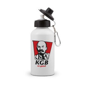 Бутылка спортивная с принтом KGB - So Good , металл | емкость — 500 мл, в комплекте две пластиковые крышки и карабин для крепления | kfc | kgb | владимир | ильич | кгб | ленин