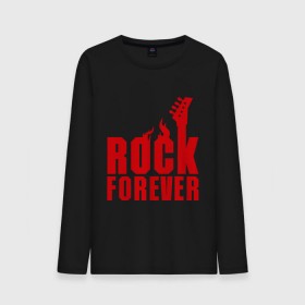 Мужской лонгслив хлопок с принтом Rock Forever (Рок Навсегда) , 100% хлопок |  | гитара