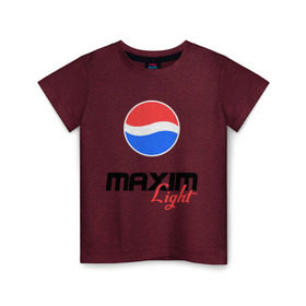 Детская футболка хлопок с принтом Максим Лайт , 100% хлопок | круглый вырез горловины, полуприлегающий силуэт, длина до линии бедер | light | maxim | pepsi | лайт | макс | максим | пепси | пэпси