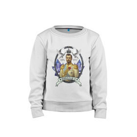 Детский свитшот хлопок с принтом Николай II , 100% хлопок | круглый вырез горловины, эластичные манжеты, пояс и воротник | империя | короли | николай второй | патриоты | россия | цари