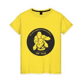Женская футболка хлопок с принтом Грэпплинг , 100% хлопок | прямой крой, круглый вырез горловины, длина до линии бедер, слегка спущенное плечо | club | fight | team | top | грэпплинг | федерация