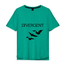 Мужская футболка хлопок Oversize с принтом Дивергент , 100% хлопок | свободный крой, круглый ворот, “спинка” длиннее передней части | divergent | дивергент | птицы