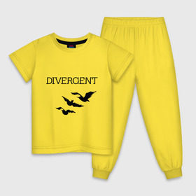 Детская пижама хлопок с принтом Дивергент , 100% хлопок |  брюки и футболка прямого кроя, без карманов, на брюках мягкая резинка на поясе и по низу штанин
 | divergent | дивергент | птицы