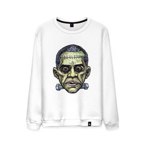 Мужской свитшот хлопок с принтом Зомби Обама , 100% хлопок |  | halloween | helloween | день всех святых | обама. президент | праздники | приколы | темные | тыквы | хэллоуин