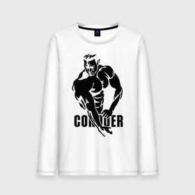 Мужской лонгслив хлопок с принтом Conquer , 100% хлопок |  | Тематика изображения на принте: 