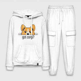 Мужской костюм хлопок с толстовкой с принтом Got Corgi ,  |  | Тематика изображения на принте: got corgi | корги | пес | собака