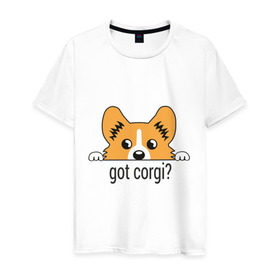 Мужская футболка хлопок с принтом Got Corgi , 100% хлопок | прямой крой, круглый вырез горловины, длина до линии бедер, слегка спущенное плечо. | got corgi | корги | пес | собака