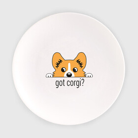 Тарелка с принтом Got Corgi , фарфор | диаметр - 210 мм
диаметр для нанесения принта - 120 мм | got corgi | корги | пес | собака