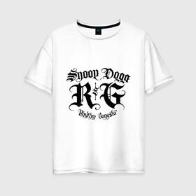 Женская футболка хлопок Oversize с принтом Snoop Dogg , 100% хлопок | свободный крой, круглый ворот, спущенный рукав, длина до линии бедер
 | rap | snoop dogg | музыка | рэп | снуп дог