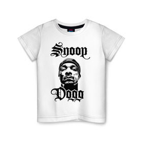 Детская футболка хлопок с принтом Snoop Dogg , 100% хлопок | круглый вырез горловины, полуприлегающий силуэт, длина до линии бедер | rap | snoop dogg | музыка | рэп | снуп дог