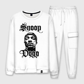 Мужской костюм хлопок с принтом Snoop Dogg , 100% хлопок | на свитшоте круглая горловина, мягкая резинка по низу. Брюки заужены к низу, на них два вида карманов: два “обычных” по бокам и два объемных, с клапанами, расположенные ниже линии бедра. Брюки с мягкой трикотажной резинкой на поясе и по низу штанин. В поясе для дополнительного комфорта — широкие завязки | rap | snoop dogg | музыка | рэп | снуп дог