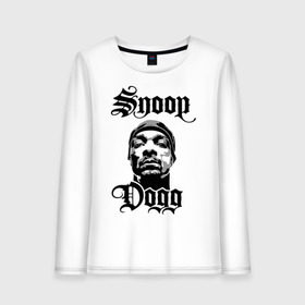 Женский лонгслив хлопок с принтом Snoop Dogg , 100% хлопок |  | rap | snoop dogg | музыка | рэп | снуп дог