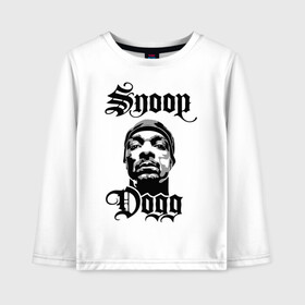 Детский лонгслив хлопок с принтом Snoop Dogg , 100% хлопок | круглый вырез горловины, полуприлегающий силуэт, длина до линии бедер | rap | snoop dogg | музыка | рэп | снуп дог