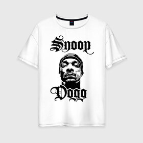 Женская футболка хлопок Oversize с принтом Snoop Dogg , 100% хлопок | свободный крой, круглый ворот, спущенный рукав, длина до линии бедер
 | rap | snoop dogg | музыка | рэп | снуп дог