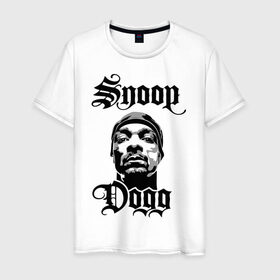 Мужская футболка хлопок с принтом Snoop Dogg , 100% хлопок | прямой крой, круглый вырез горловины, длина до линии бедер, слегка спущенное плечо. | rap | snoop dogg | музыка | рэп | снуп дог