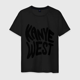 Мужская футболка хлопок с принтом kanye west , 100% хлопок | прямой крой, круглый вырез горловины, длина до линии бедер, слегка спущенное плечо. | Тематика изображения на принте: kanye west | rap | кани вест | музыка | рэп