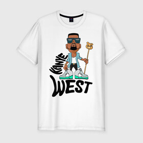 Мужская футболка премиум с принтом kanye west , 92% хлопок, 8% лайкра | приталенный силуэт, круглый вырез ворота, длина до линии бедра, короткий рукав | kanye west | rap | кани вест | музыка | рэп