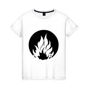 Женская футболка хлопок с принтом Дивергент - Бесстрашие , 100% хлопок | прямой крой, круглый вырез горловины, длина до линии бедер, слегка спущенное плечо | бесстрашие | дивергент | огонь | символ