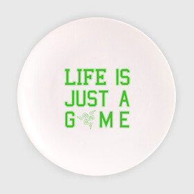 Тарелка 3D с принтом Life is just a game , фарфор | диаметр - 210 мм
диаметр для нанесения принта - 120 мм | Тематика изображения на принте: razer