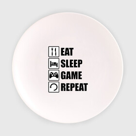 Тарелка с принтом Repeat , фарфор | диаметр - 210 мм
диаметр для нанесения принта - 120 мм | eat | game | repeat | sleep | еда | знаки | игры | перезагрузка | сон